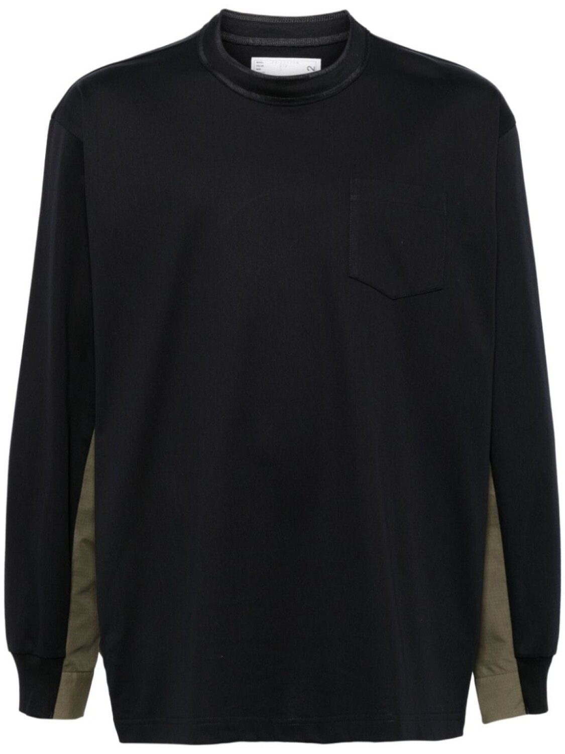 

Sacai хлопковая футболка со вставками, черный
