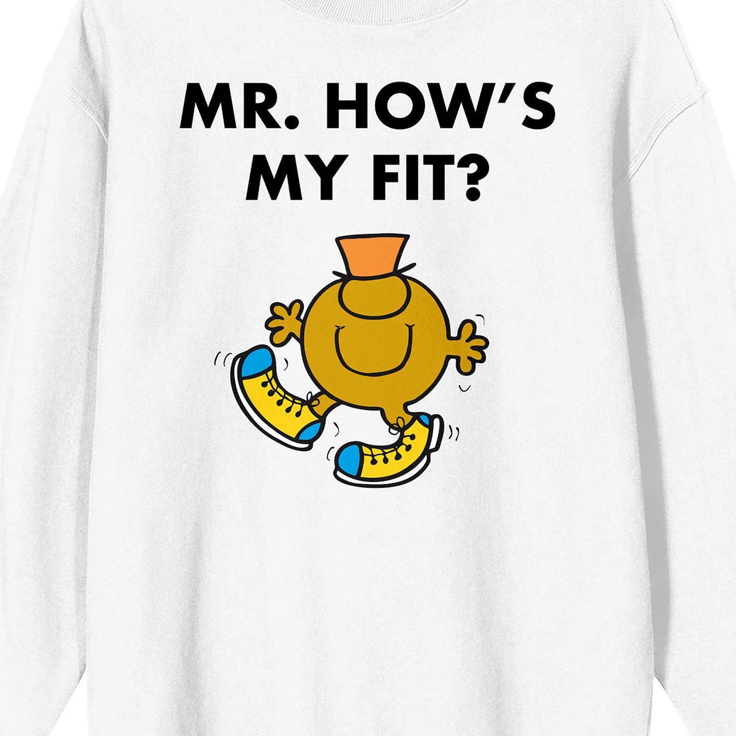 

Мужская футболка с длинными рукавами и рисунком Mr. Men And Little Miss Meme "Mr. How's My Fit" Licensed Character