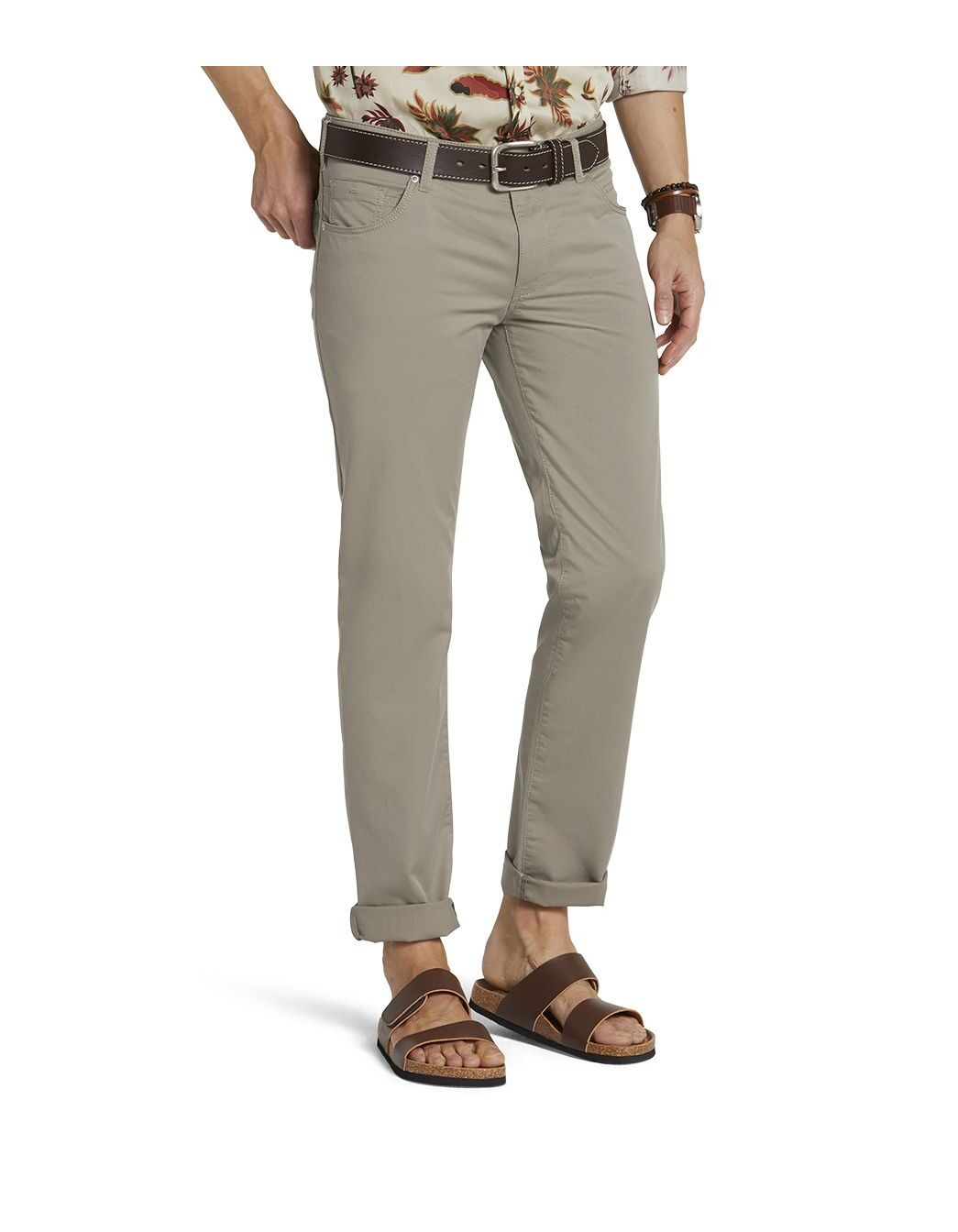 Тканевые брюки Meyer Twill M5 Slim, коричневый
