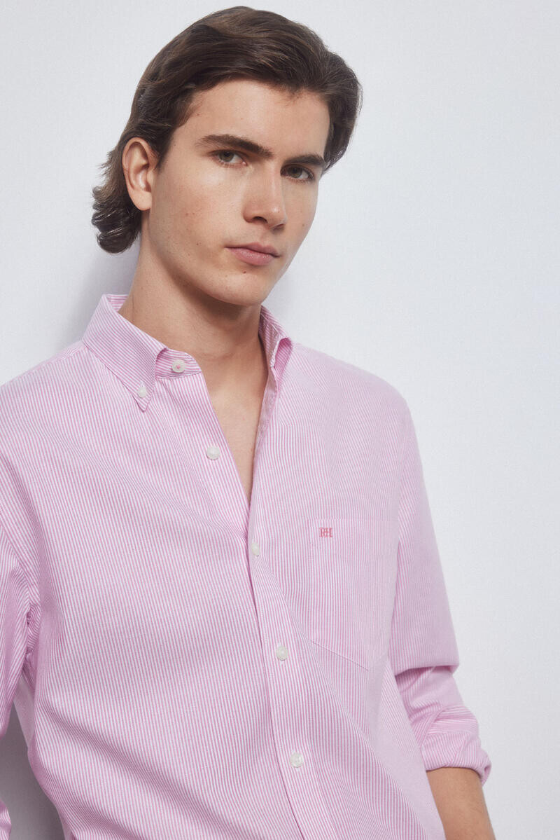 

Полосатая оксфордская рубашка без железа Pedro del Hierro, красный