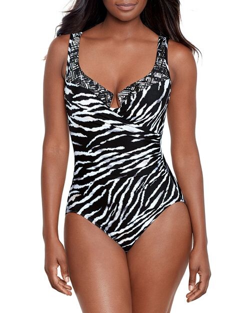 

Сплошной купальник на косточках с принтом Tigre Sombre Miraclesuit, цвет Black