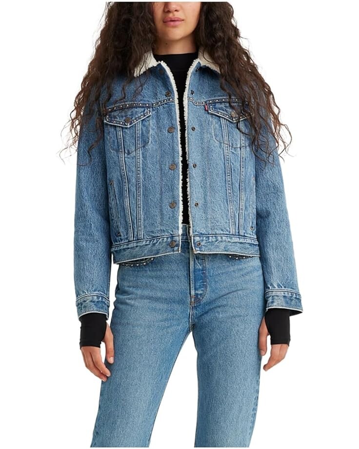 

Куртка Levi's Womens Original Sherpa Trucker, цвет Stellar Spectra Trucker