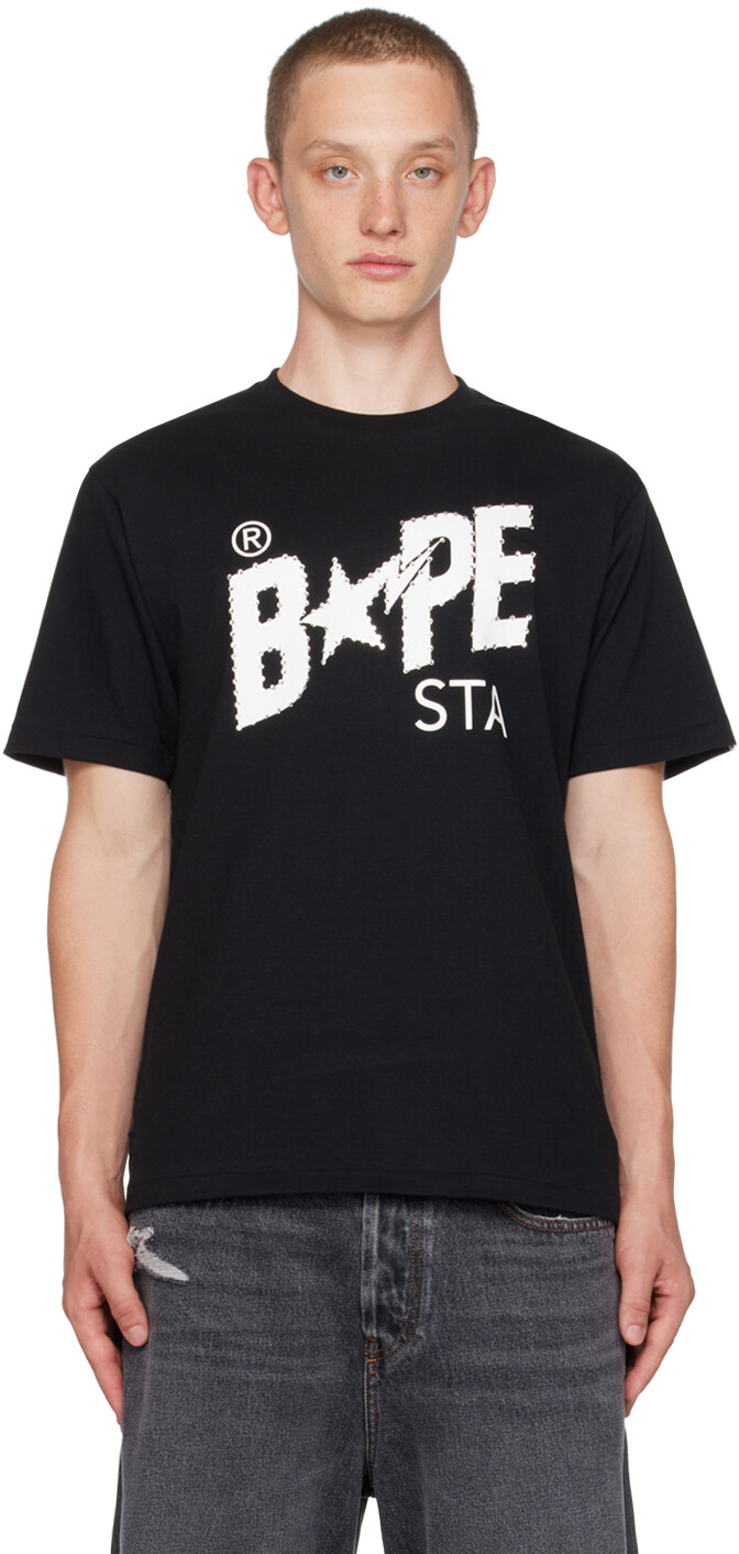 

Черная футболка с кристаллами BAPE, Черный