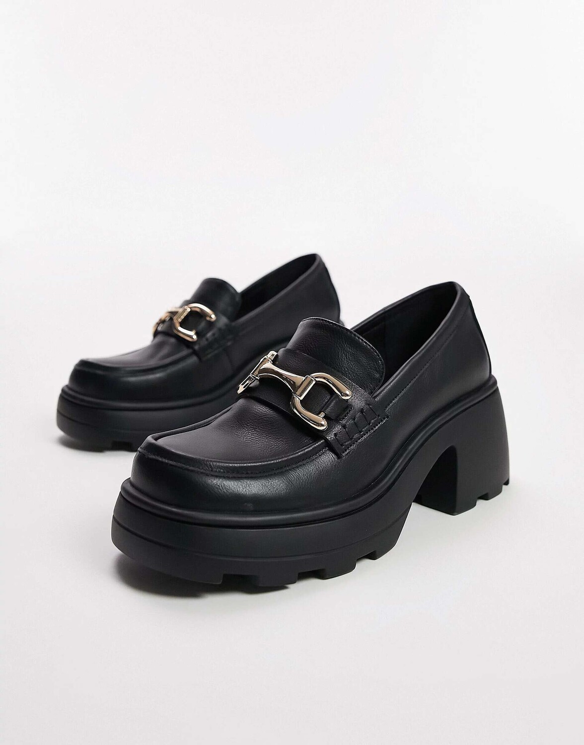 

Черные лоферы на массивном каблуке и цепочке Topshop Libby, Черный