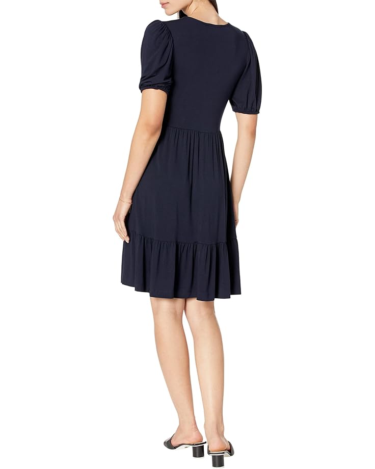 Платье Karen Kane Puff Sleeve Tiered Dress, темно-синий платье karen kane tiered short dress цвет daisy
