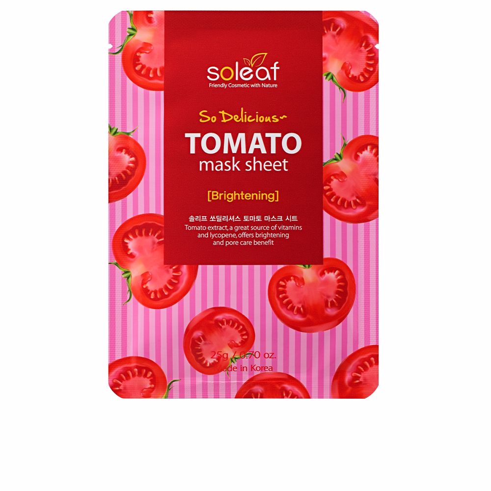 Маска для лица Tomato brightening so deliciuos mask sheet Soleaf, 25 г маска для лица apple pore case so delicious mask sheet soleaf 25 г