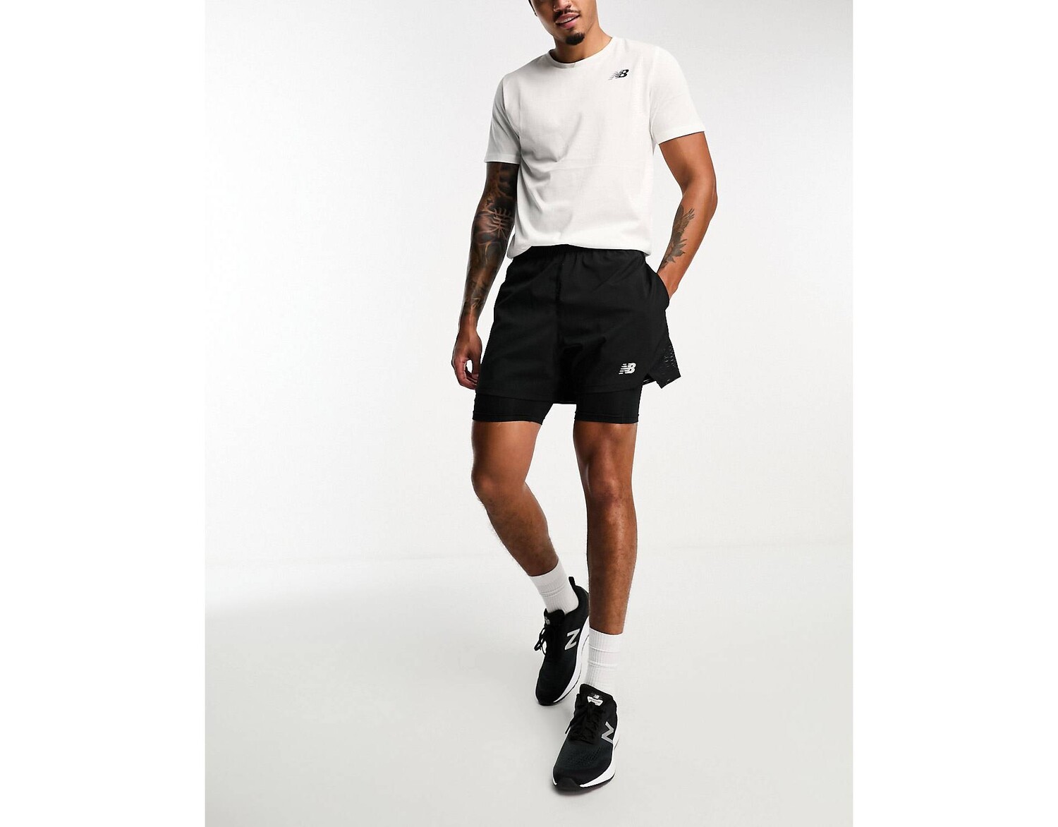 

Шорты New Balance Accelerate Pacer 5 дюймов 2 в 1 черного цвета