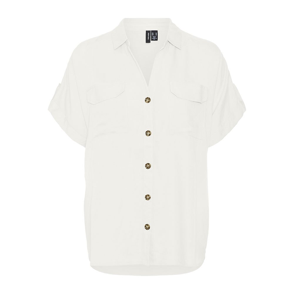 Рубашка с коротким рукавом Vero Moda Curve Bumpy, белый блузка vero moda curve bumpy темно серый