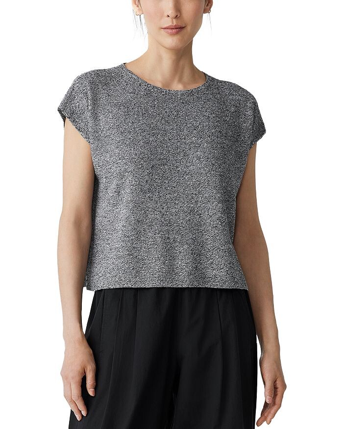 

Футболка Eileen Fisher с круглым вырезом и рукавами-крылышками, черный