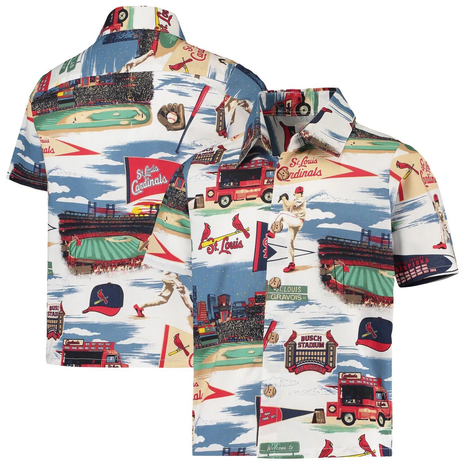

Белая рубашка на пуговицах Reyn Spooner Youth St. Louis Cardinals Scenic Unbranded