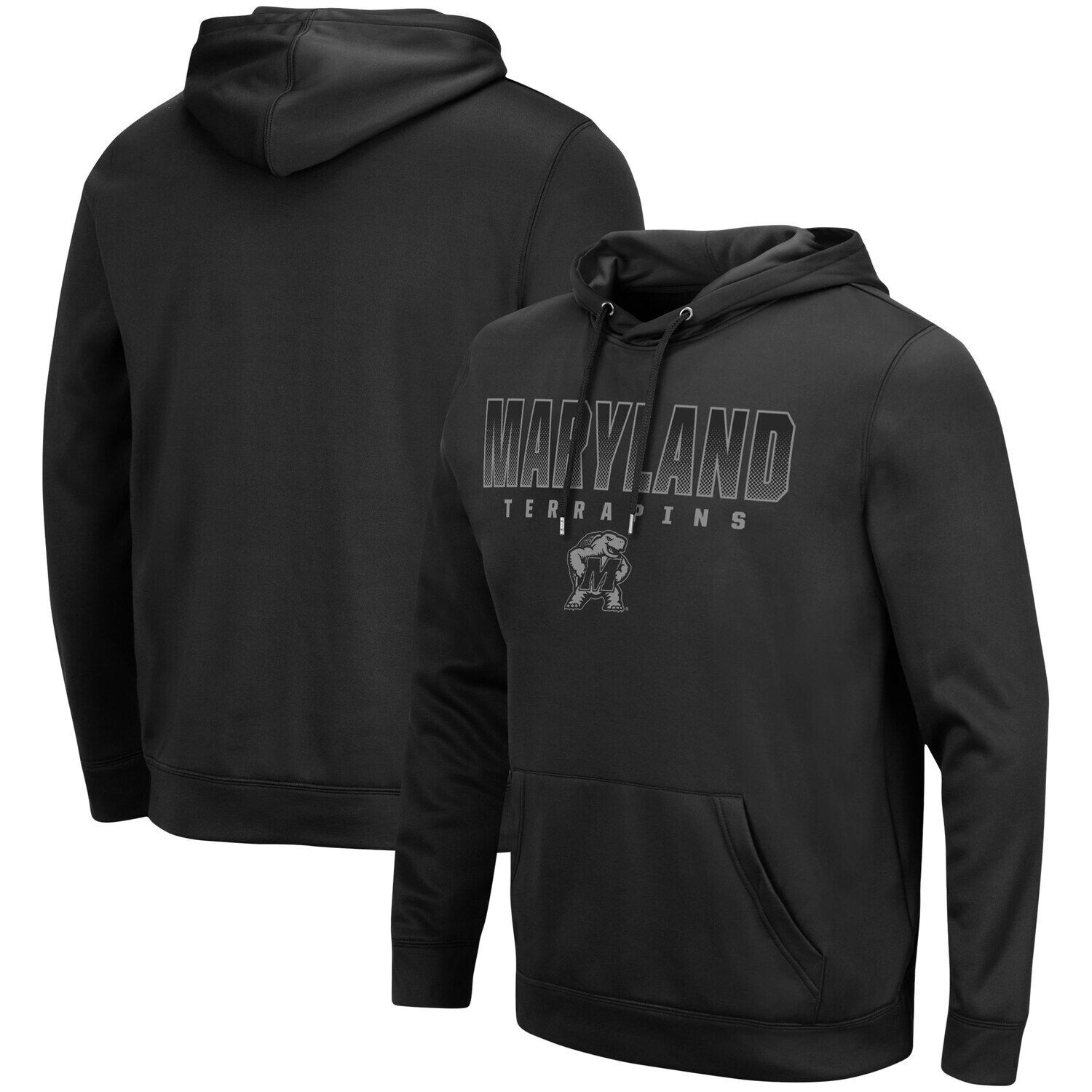 

Мужской черный пуловер с капюшоном Maryland Terrapins Blackout 3.0 Colosseum