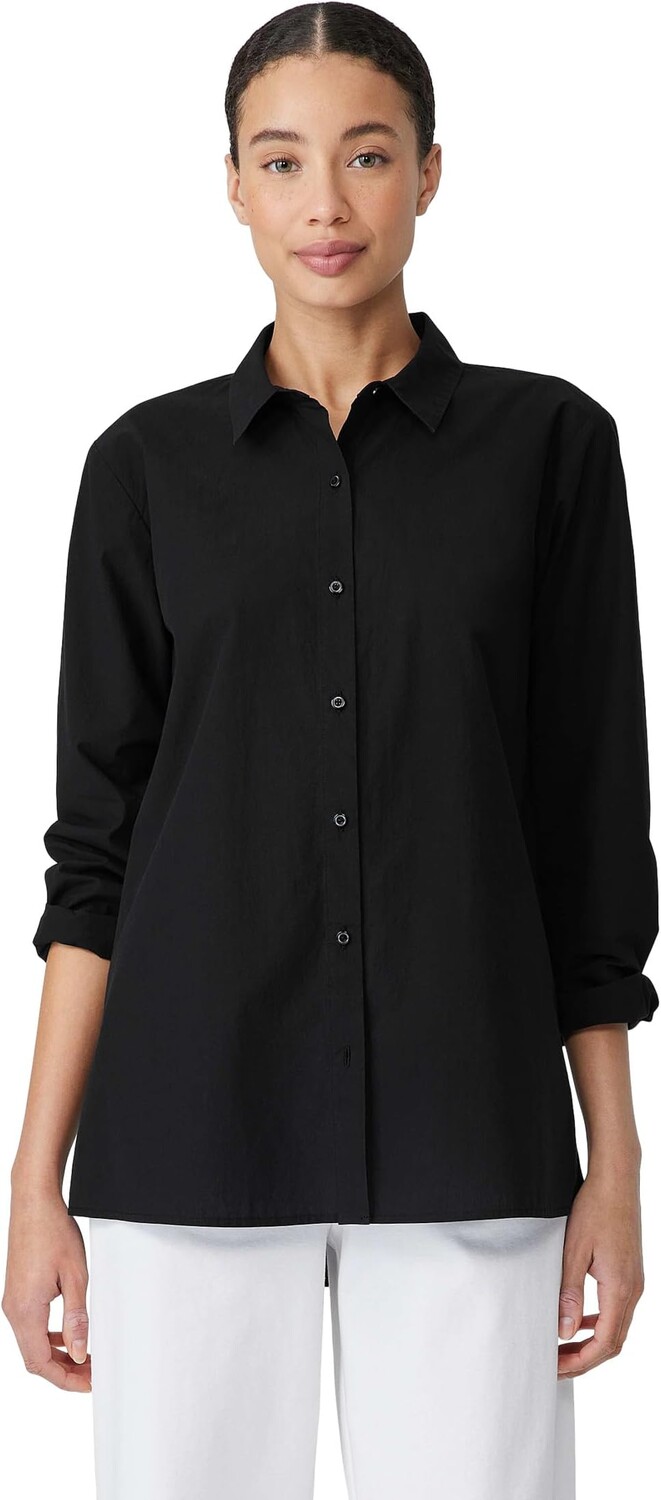 

Рубашка Eileen Fisher Classic Collar Shirt, черный