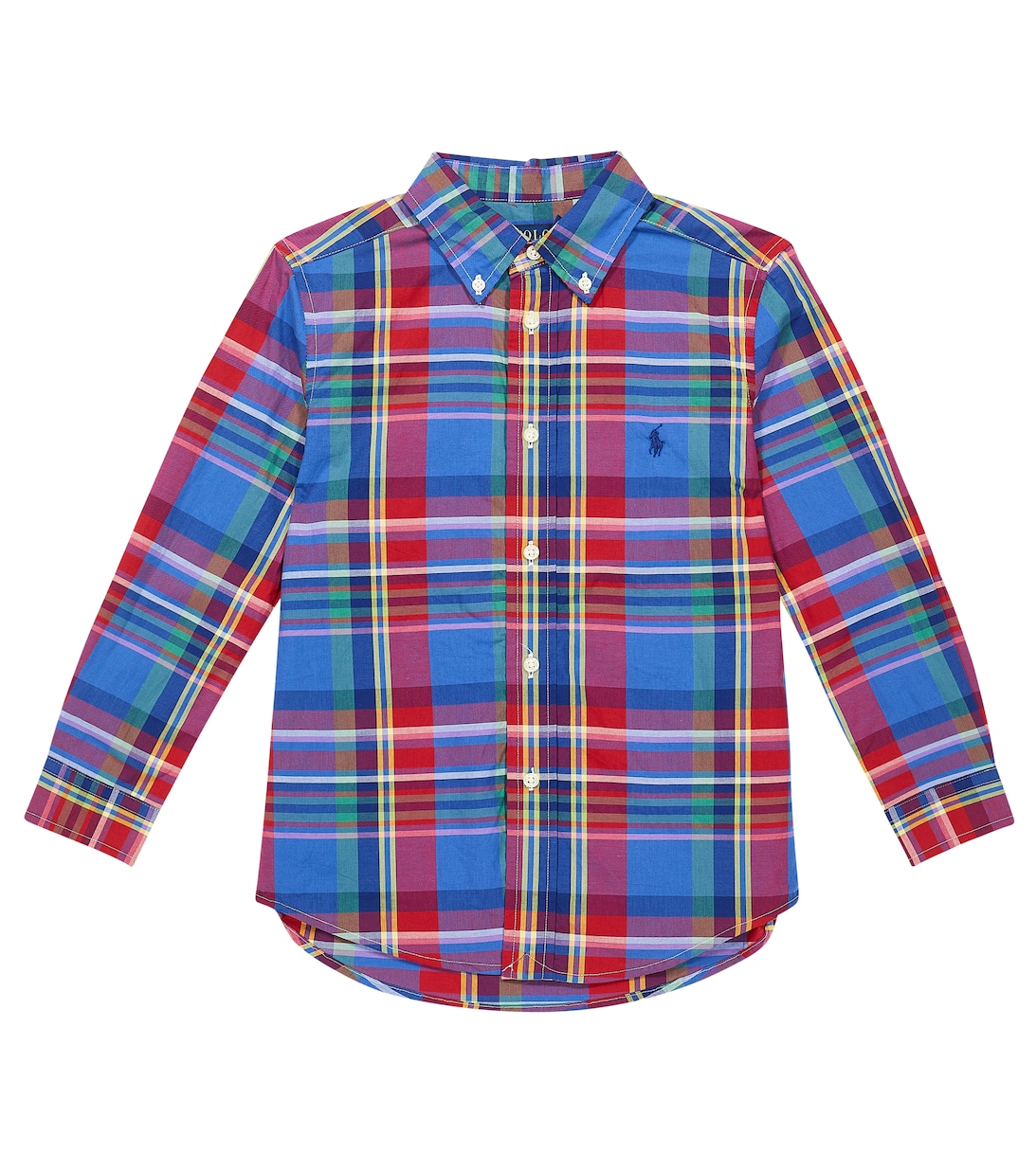 Хлопковая рубашка в клетку Polo Ralph Lauren, разноцветный хлопковая футболка в полоску polo ralph lauren разноцветный