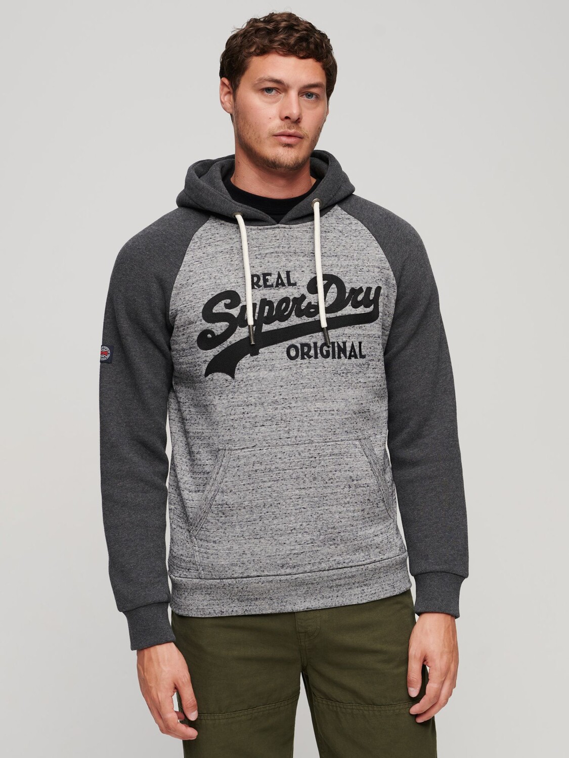 

Толстовка Athletic Vintage с логотипом реглан Superdry, серо-угольный вереск