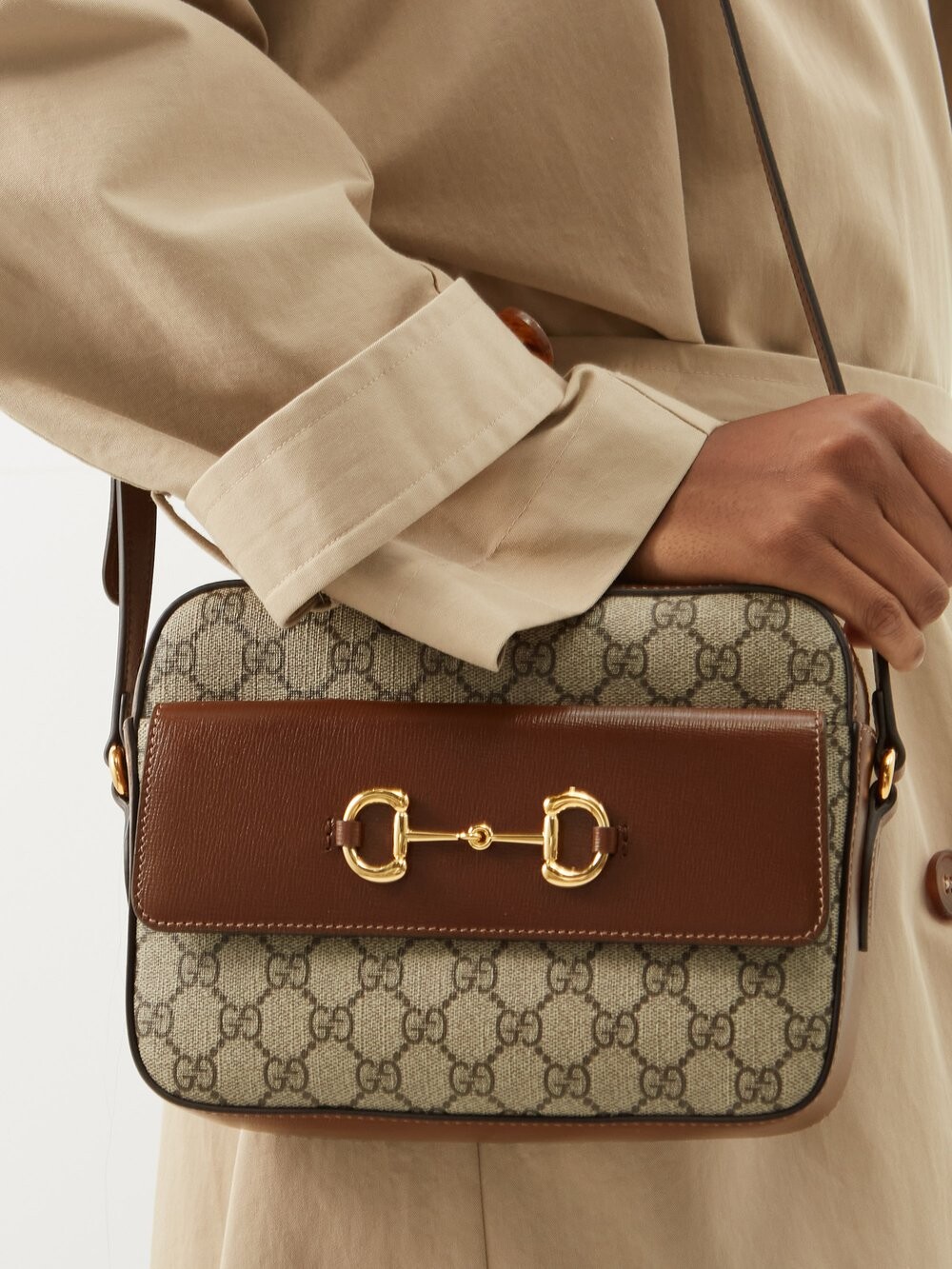 

Сумка через плечо 1955 horsebit gg supreme 1955 года Gucci, коричневый