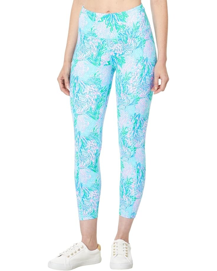 

Брюки Lilly Pulitzer Weekender High Rise Midi, цвет Las Olas Aqua Strong Current Sea