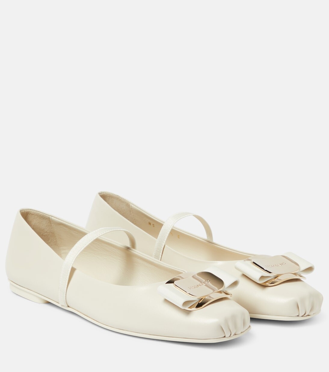 

Кожаные балетки zina Ferragamo, белый