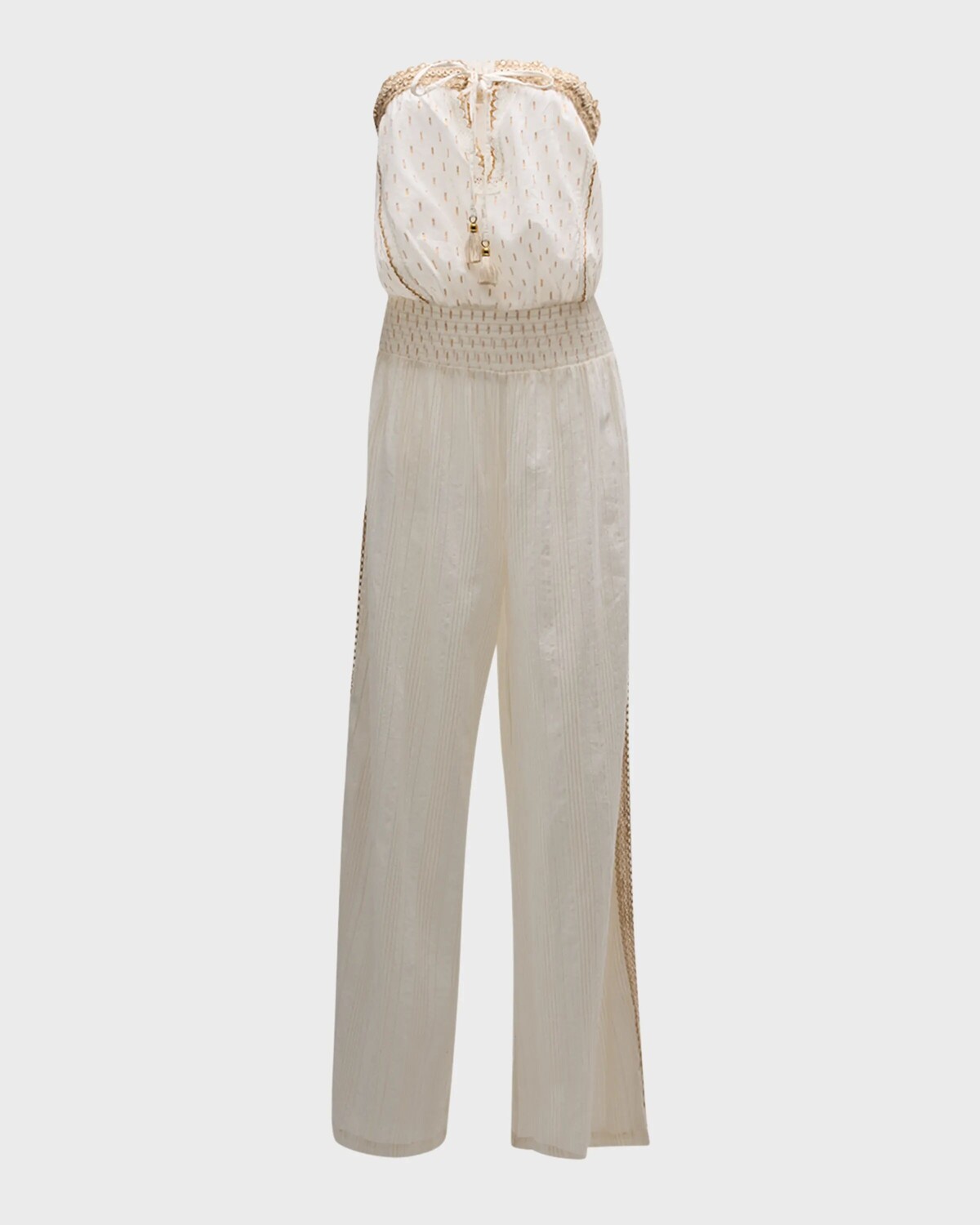 

Комбинезон без бретелек с вышивкой Briar Ramy Brook, цвет White Cotton Lurex Mix