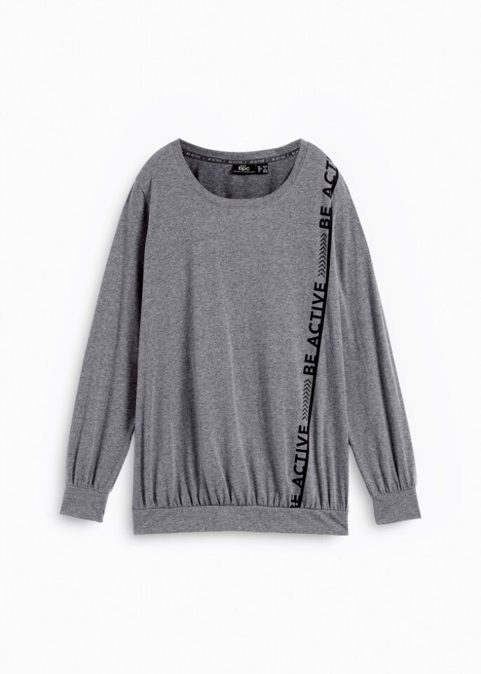 

Свободная спортивная рубашка с длинными рукавами Bpc Bonprix Collection, серый