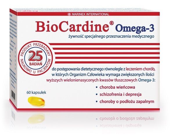

BioCardine Omega-3 Kapsułki добавки с омега-3 жирными кислотами, 60 шт.