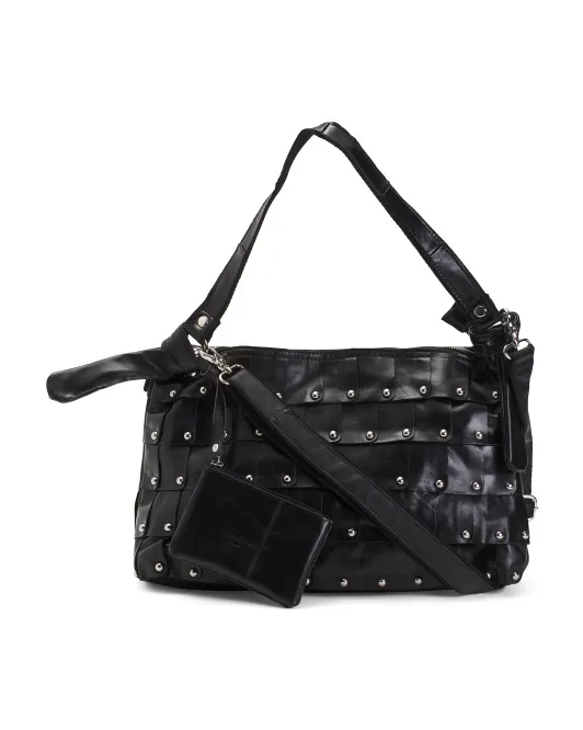 

Кожаная сумка через плечо Miao с заклепками Amerileather, черный