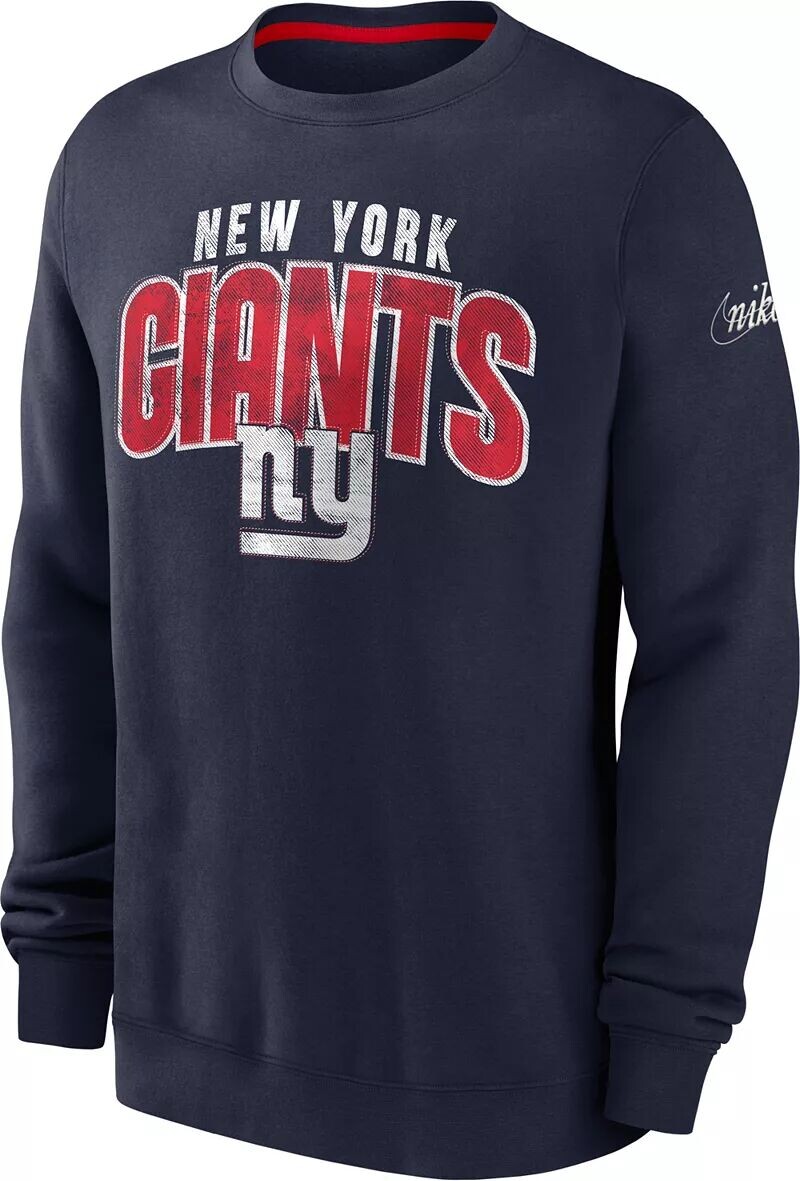 

Мужская темно-синяя толстовка с круглым вырезом Nike New York Giants Rewind Shout Shout