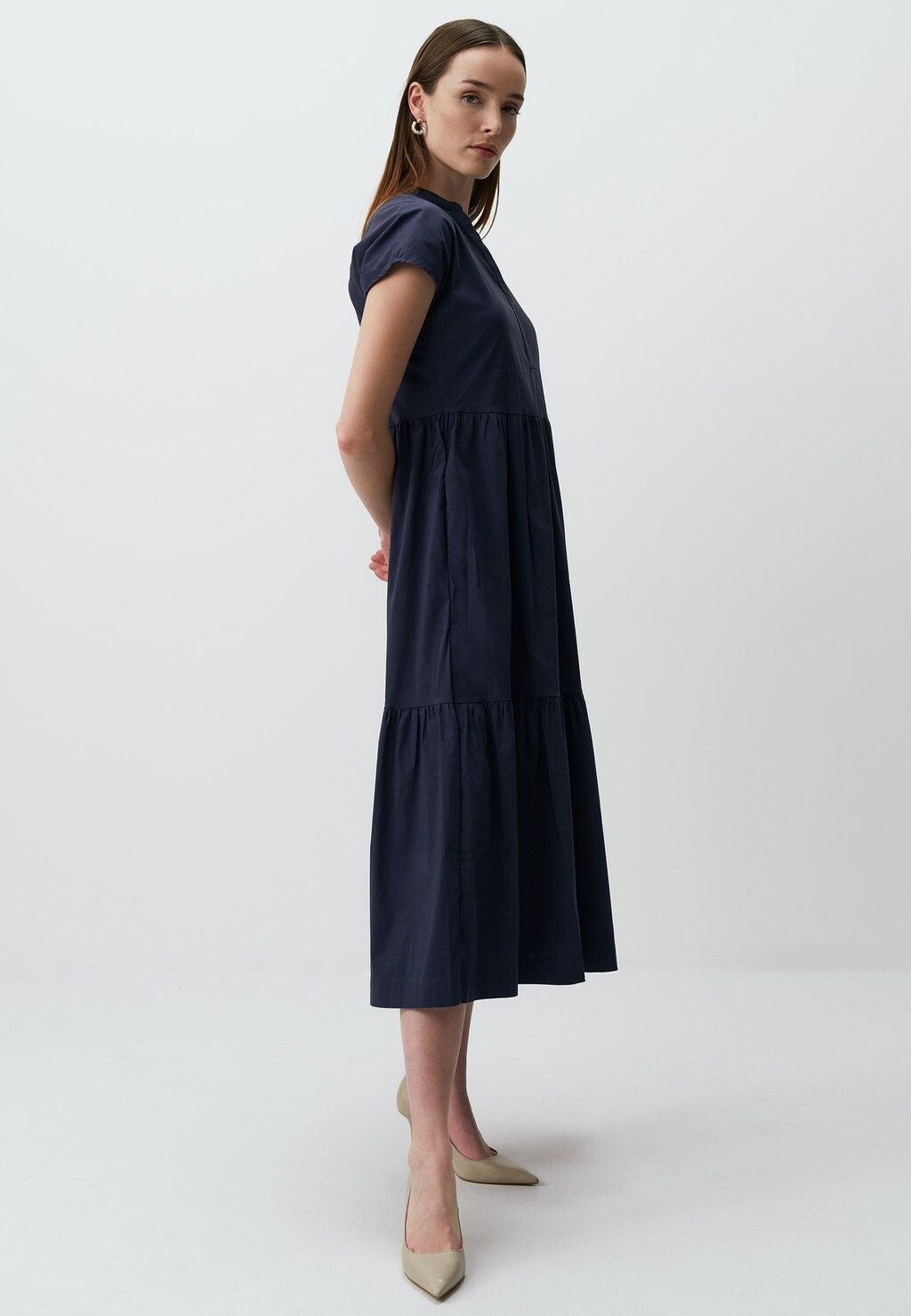 

Повседневное платье V Neck Short Sleeve Jimmy Key, темно-синее