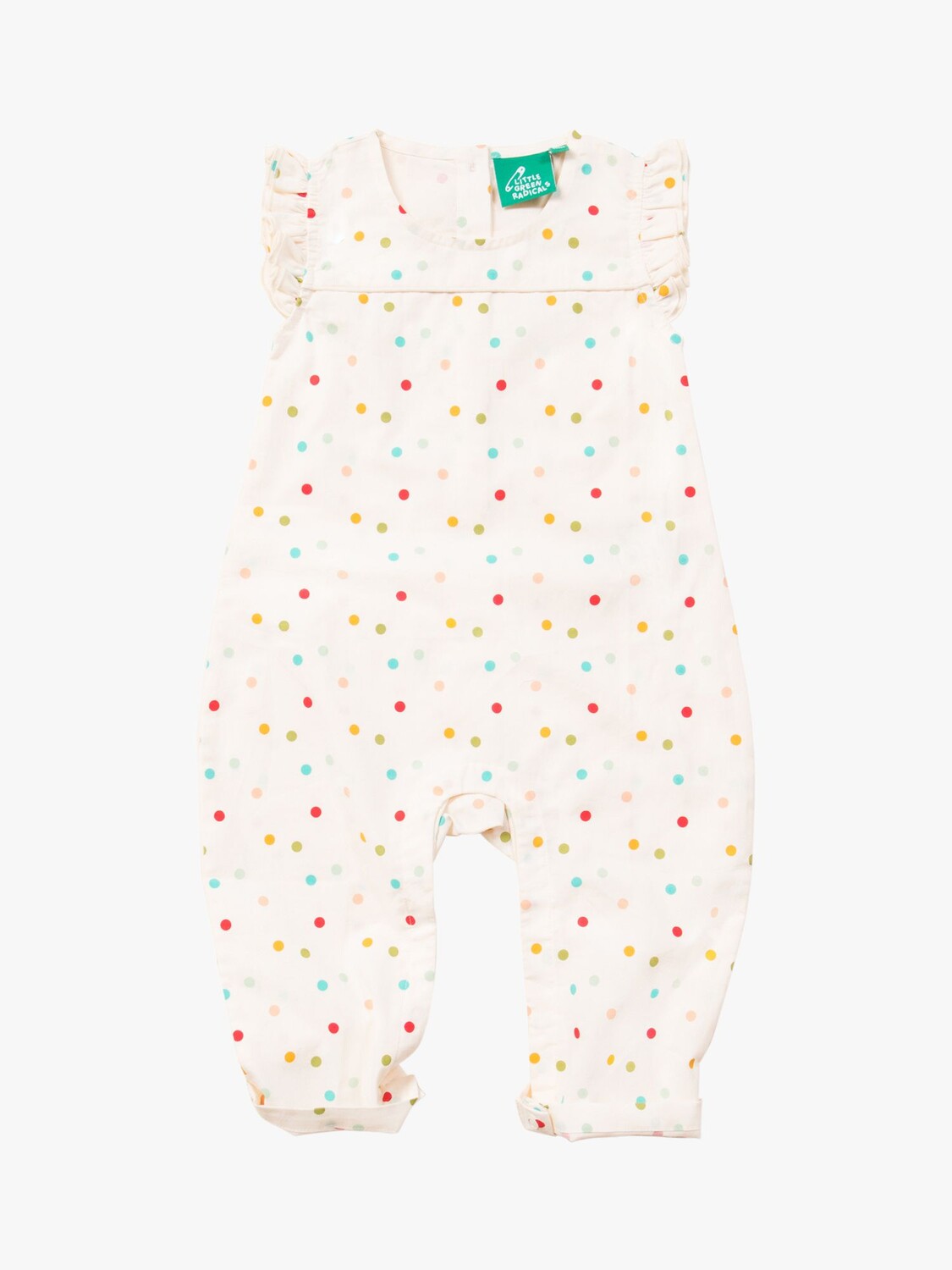 

Летний комбинезон Little Green Radicals Baby Spots из органического хлопка с оборками, цвет радуги