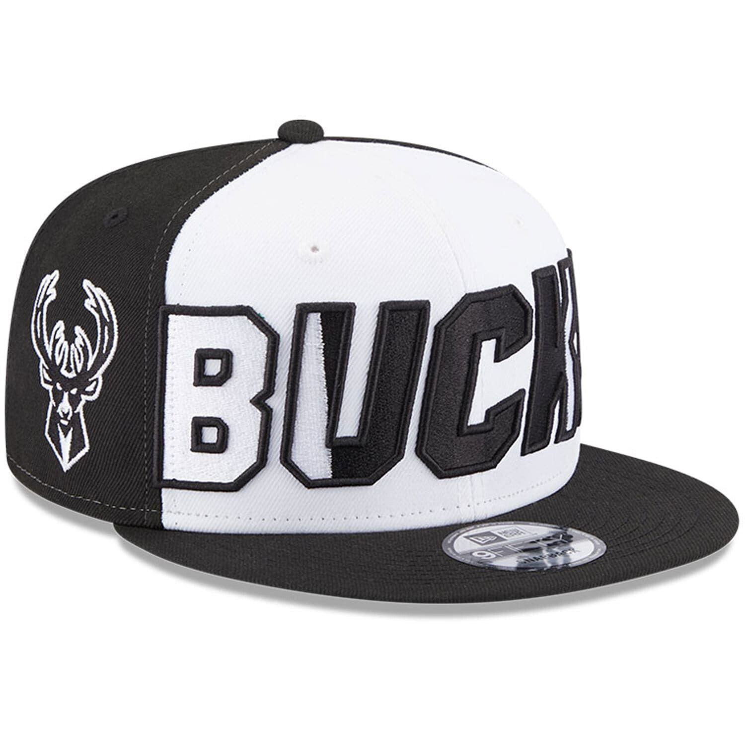 

Мужская кепка New Era белого/черного цвета Milwaukee Bucks Back Half 9FIFTY Snapback