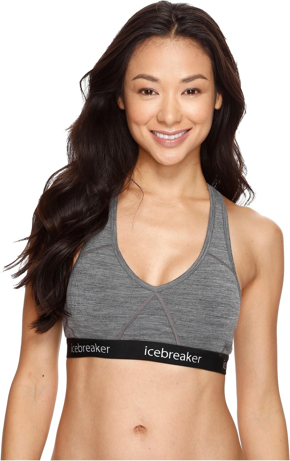 

Бюстгальтер Sprite Merino Racerback Icebreaker, цвет Gritstone Heather/Black