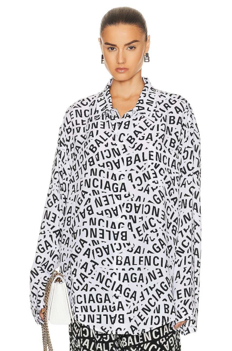 

Рубашка Balenciaga Long Sleeve Minimal, цвет White & Black