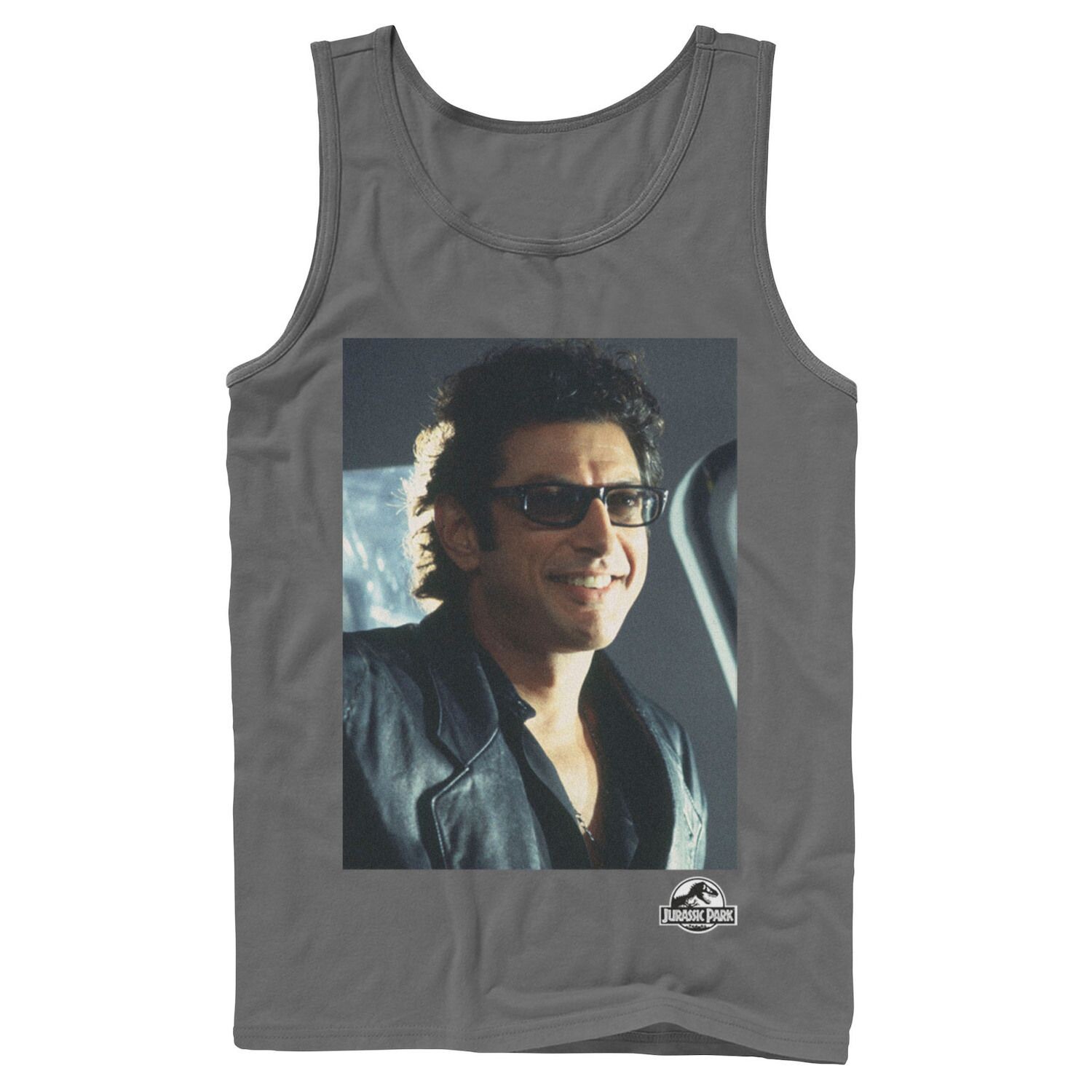 

Мужская майка с рисунком Jurassic Park Goldblum Sly Smile Licensed Character