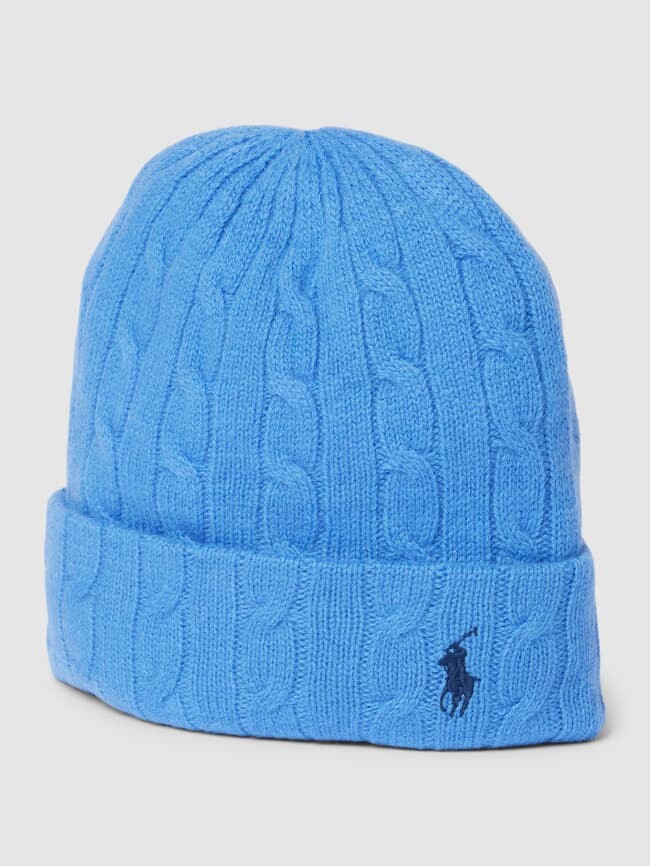 

Шапка косой вязки Polo Ralph Lauren, синий