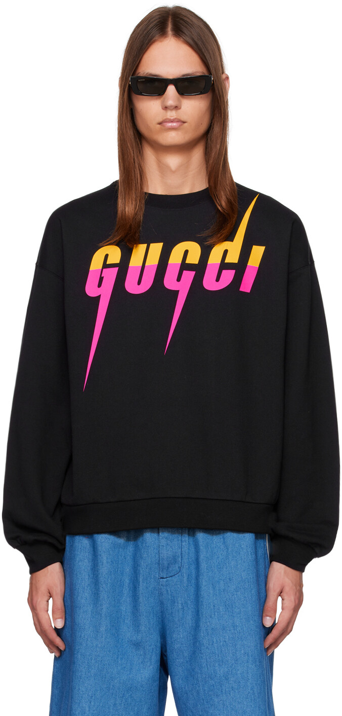 

Черный свитшот с принтом Gucci