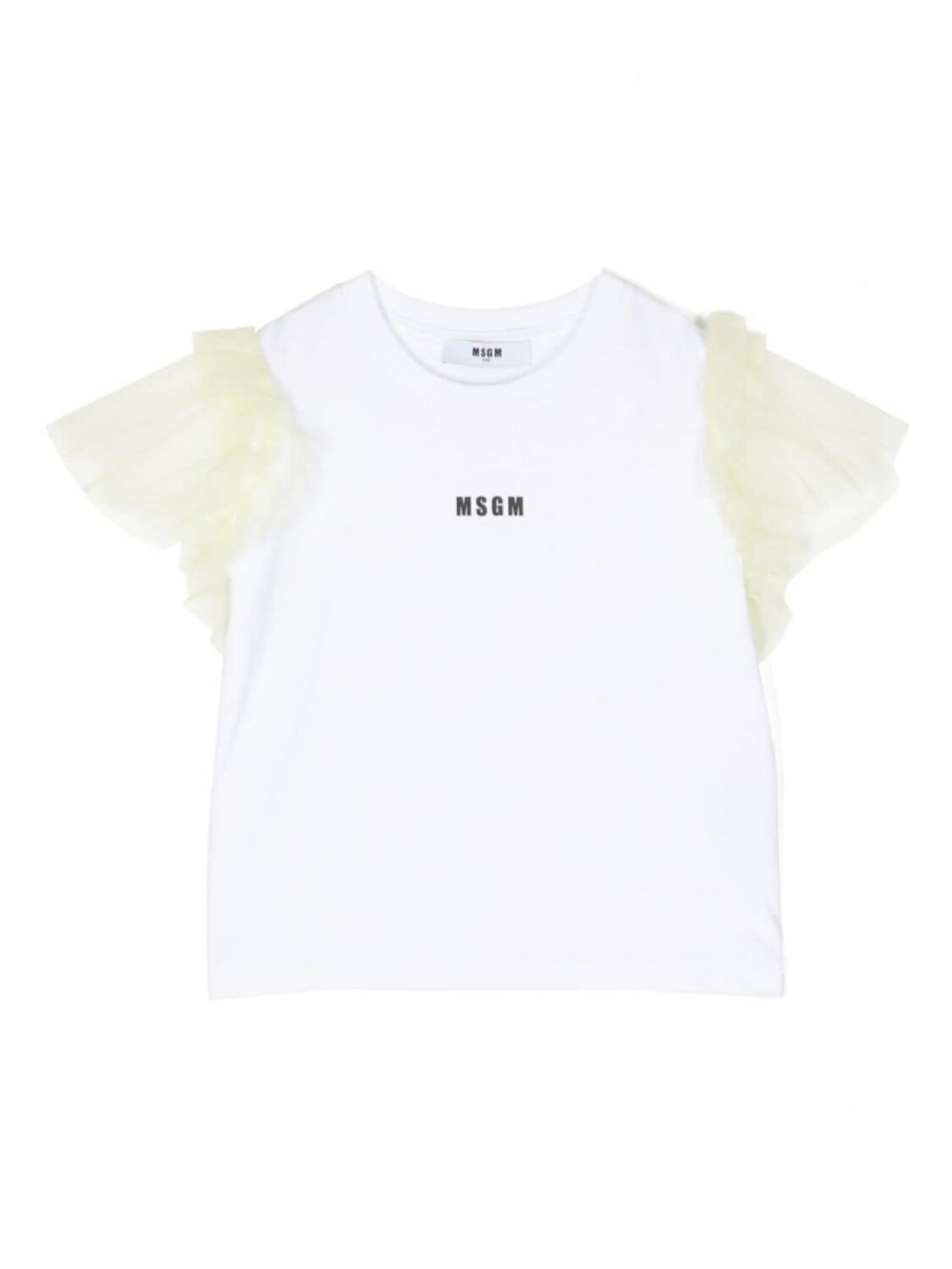 

MSGM Kids футболка с оборками на рукавах, белый