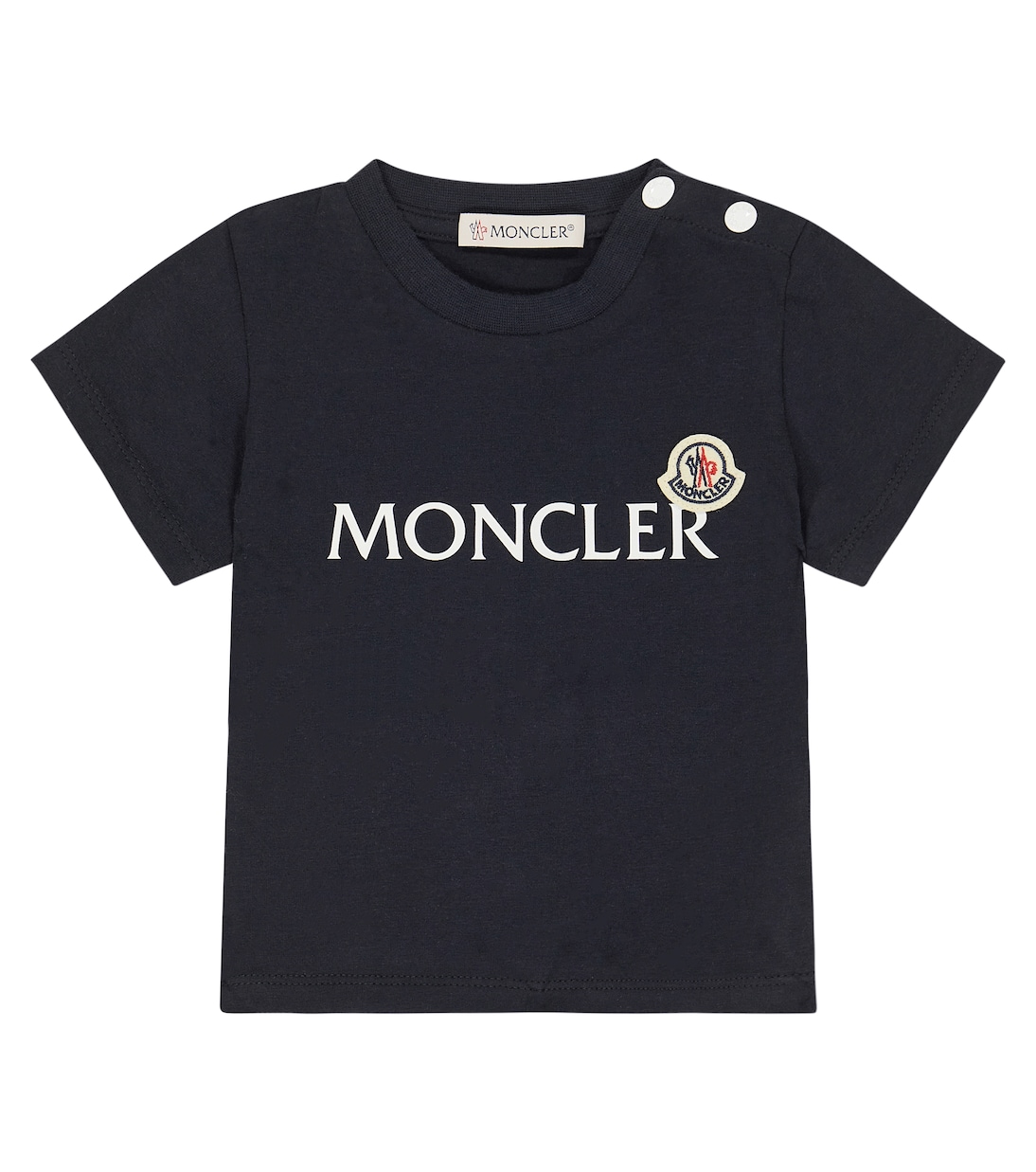 

Футболка из хлопкового джерси с логотипом baby Moncler Enfant, синий