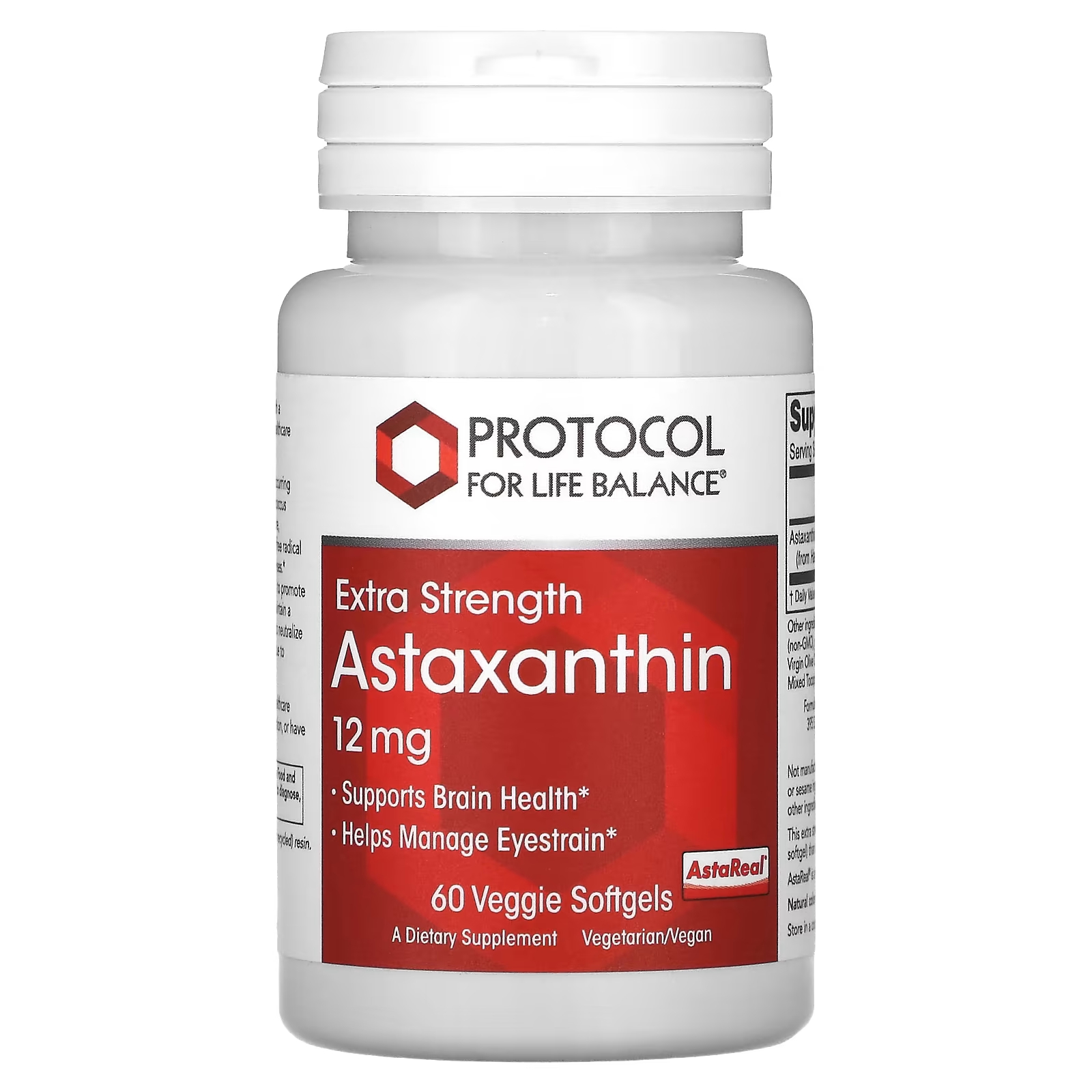 Астаксантин Protocol for Life Balance, 60 мягких желатиновых капсул protocol for life balance астаксантин 10 мг 60 мягких таблеток