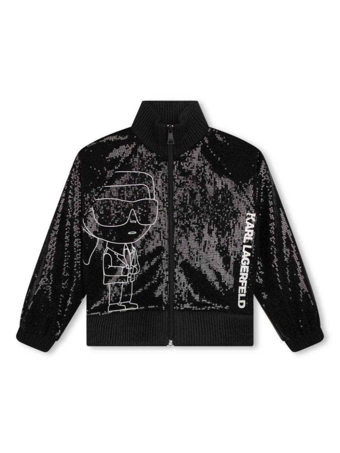

Karl Lagerfeld Kids бомбер с пайетками, черный