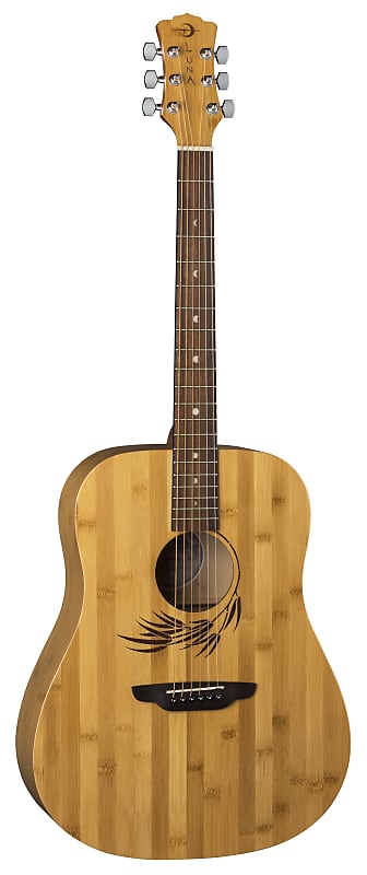 Акустическая гитара Luna Guitars Woodland Bamboo Dreadnought Guitar - Satin Natural, WL BAMBOO DREAD