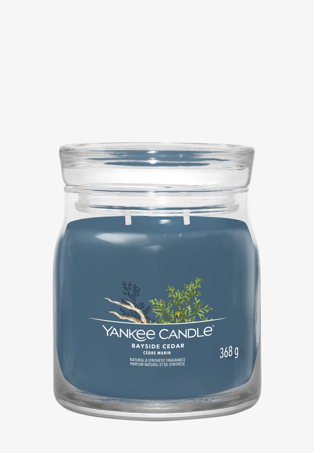 Ароматическая свеча Signature Medium Jar Bayside Cedar Yankee Candle, синий