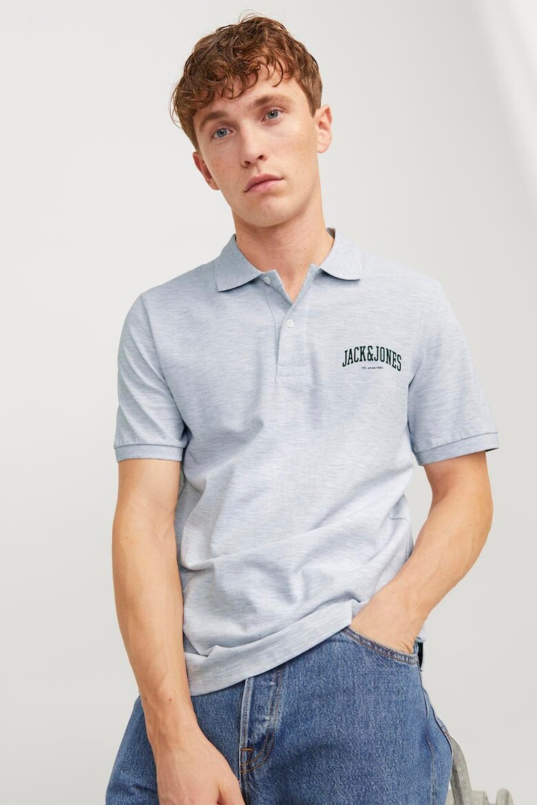 

Футболка с воротником и логотипом Jack & Jones, белый