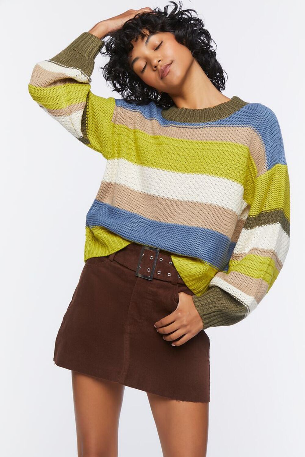 

Мини-юбка с поясом Forever 21, шоколадный