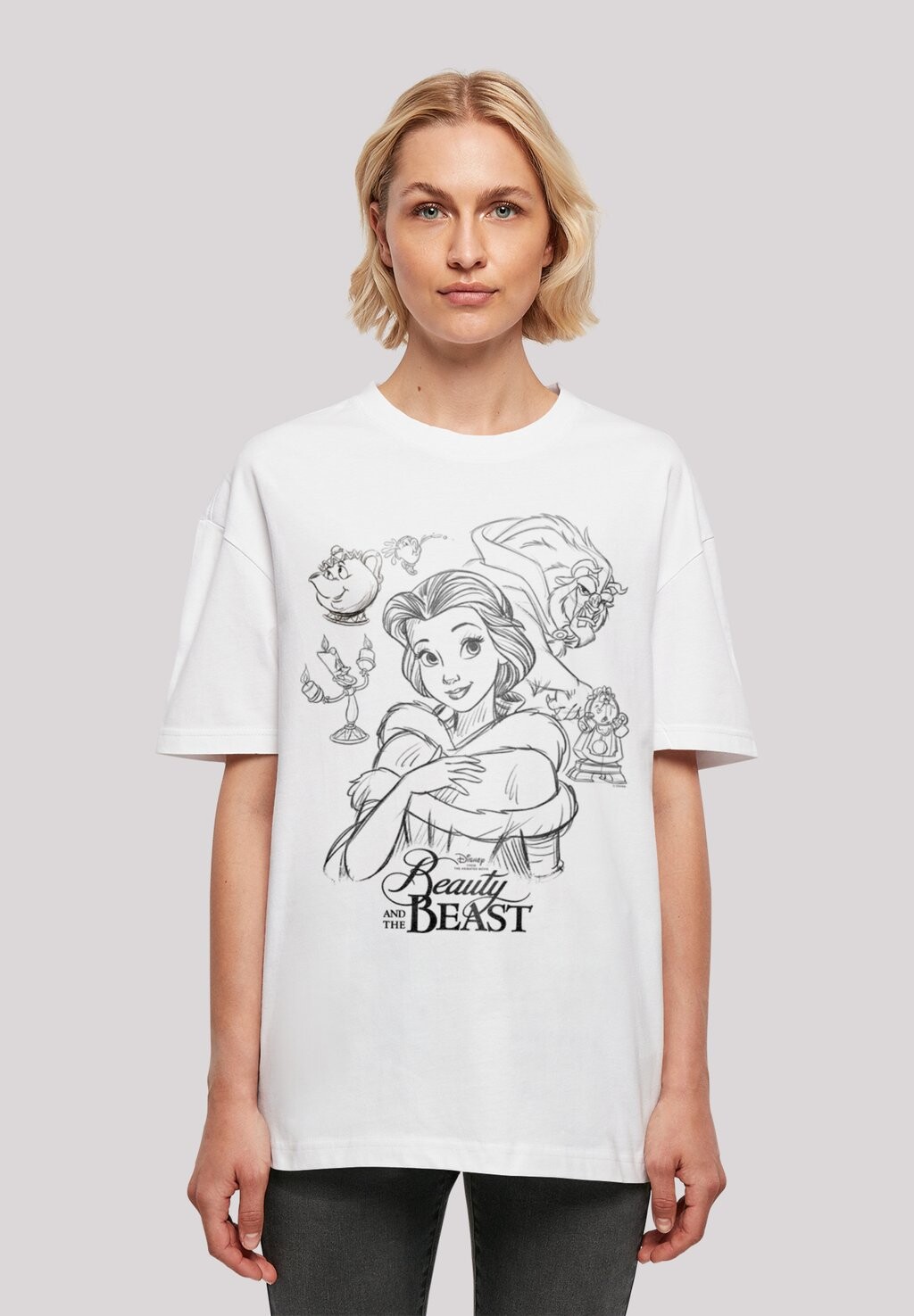 

Футболка с принтом DISNEY BEAUTY AND THE BEAST COLLAGE SKETCH F4NT4STIC, цвет white