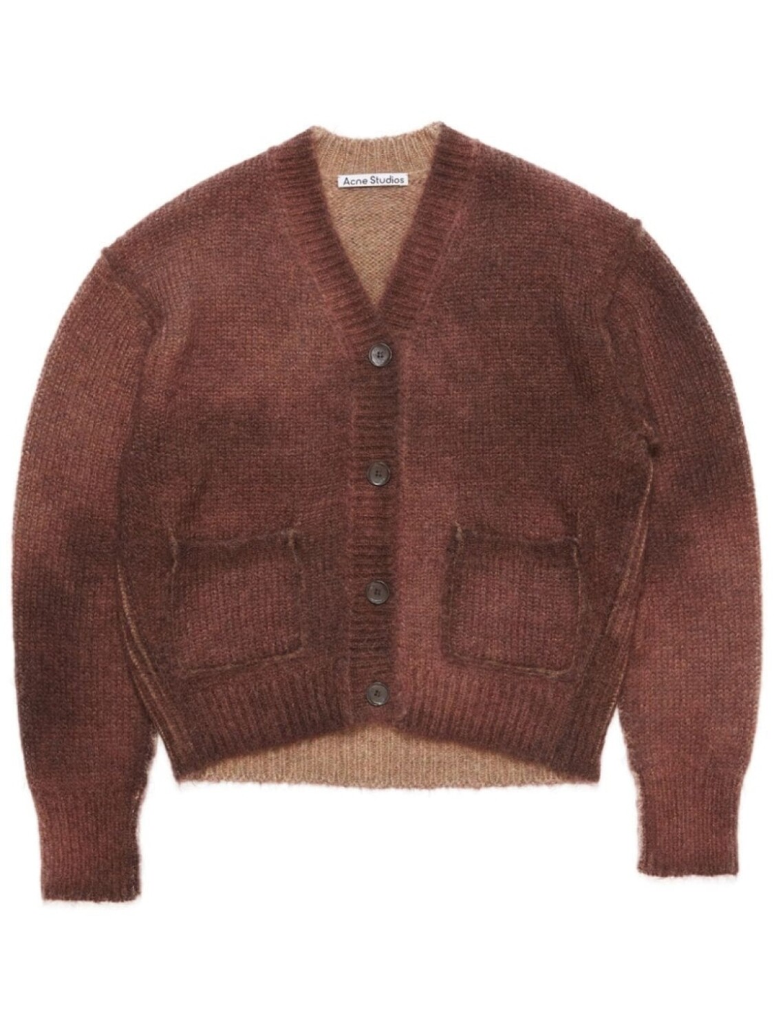 

Acne Studios кардиган с эффектом разбрызганной краски, коричневый