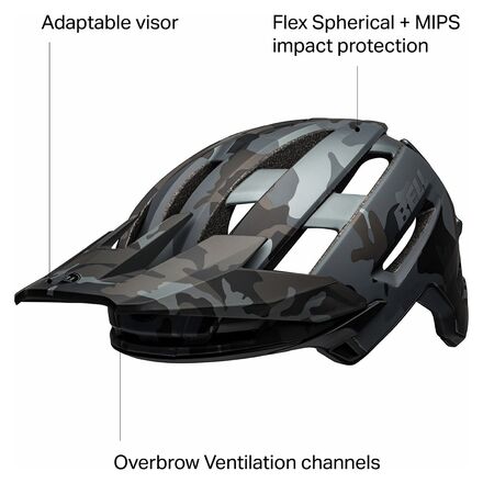 формула mips шлем bell цвет matte gloss black gray Шлем Super Air Mips Bell, цвет Matte/Gloss Black/Camo