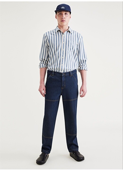 

Прямые синие мужские брюки Skinny с нормальной талией Dockers, Синий