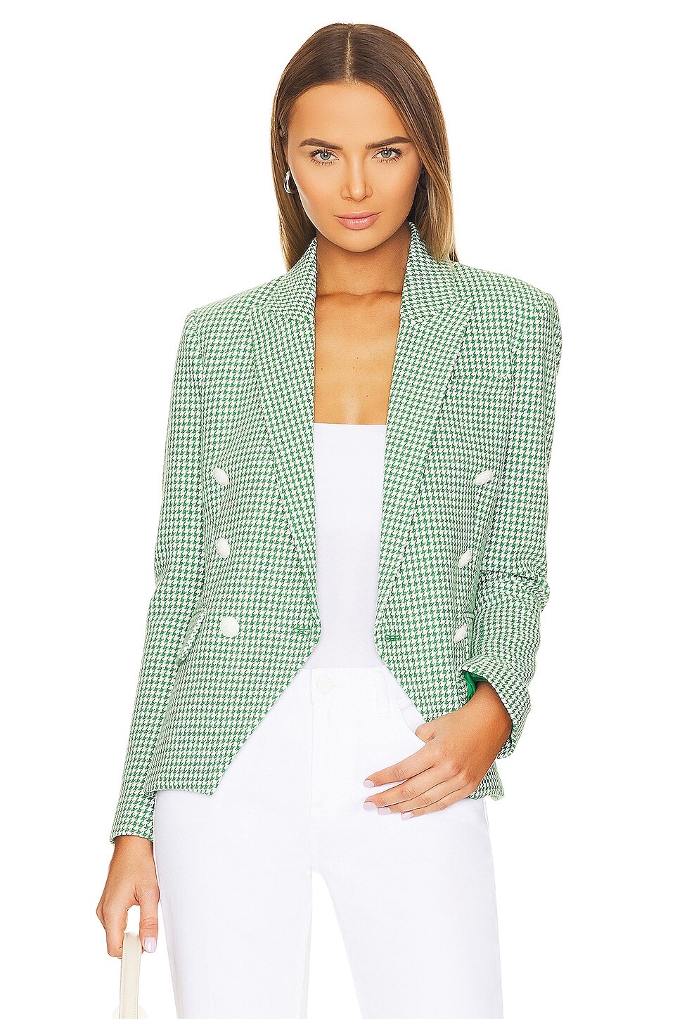 

Пиджак L'AGENCE Kenzie Double-Breasted, цвет Grass Green