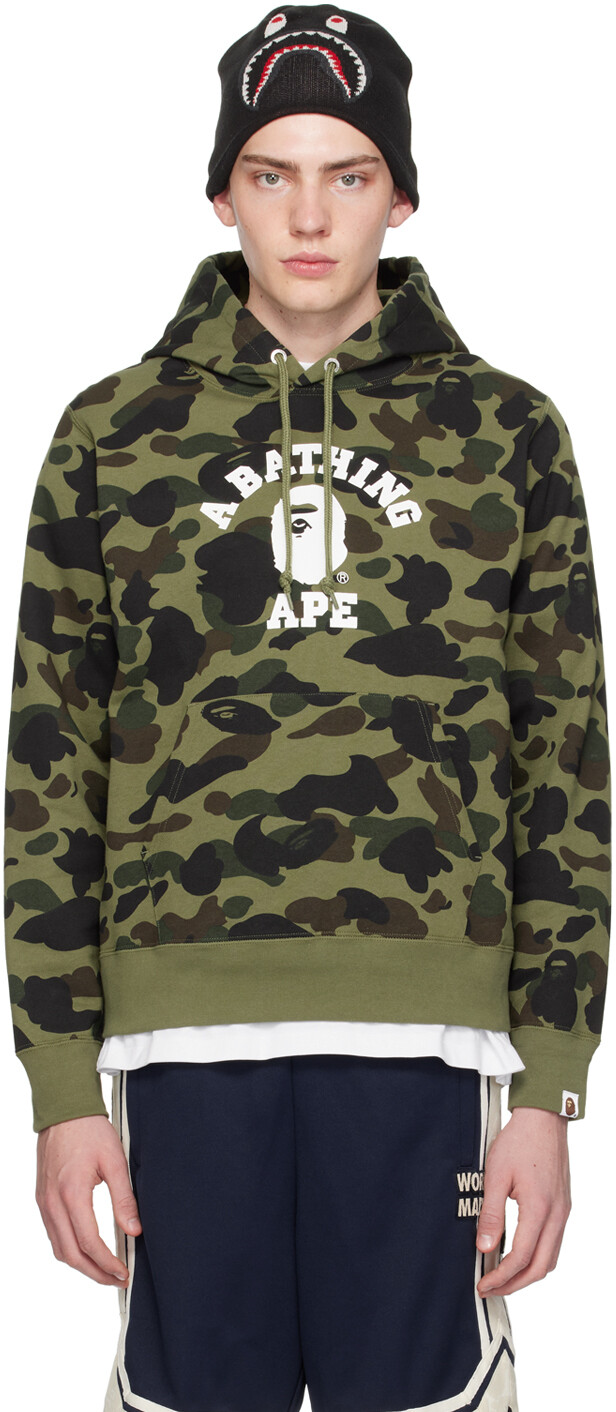 

Зеленая толстовка с камуфляжным принтом 1st College Bape