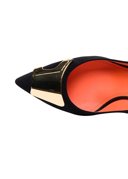 

Замшевые туфли на высоком каблуке Santoni