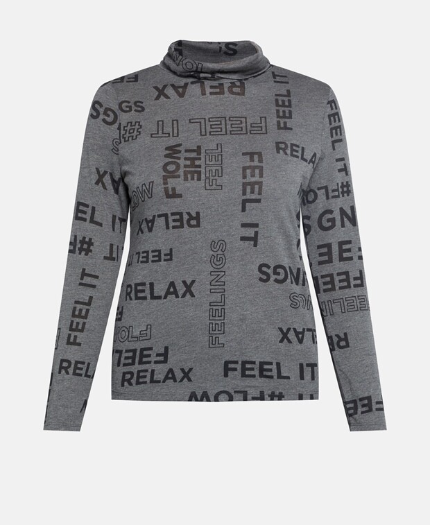 

Топ с длинными рукавами Comma, Casual Identity, серый